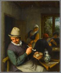 Le Fumeur dans une taverne (Adrien van Ostade) - Muzeo.com