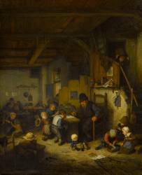 Le Maître d'école (Adrien van Ostade) - Muzeo.com