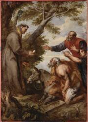 Le miracle de la mule (ou Miracle de saint Antoine de Padoue à Toulouse) (Antoon van Dyck) - Muzeo.com