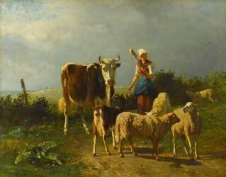 Le petit troupeau (Constant Troyon) - Muzeo.com