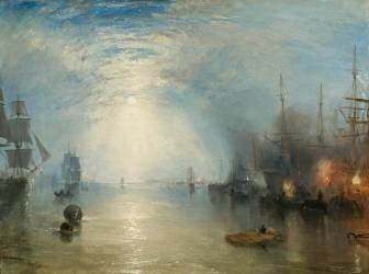 Les quillards soulevant les charbons au clair de lune (Joseph Mallord William Turner) - Muzeo.com