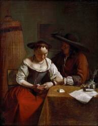 Liebesantrag an Lesende (Jacob Ochtervelt) - Muzeo.com