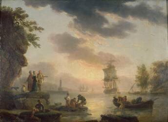 Marine, soleil couchant (Joseph Vernet) - Muzeo.com