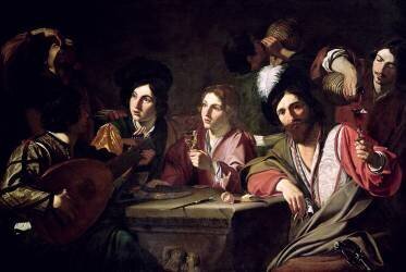 Meeting of Drinkers (Bartholomeo Manfredi) - Muzeo.com