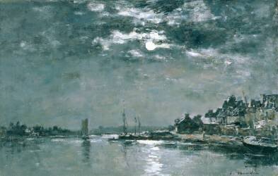 Moonlit Seascape (Eugène Boudin) - Muzeo.com