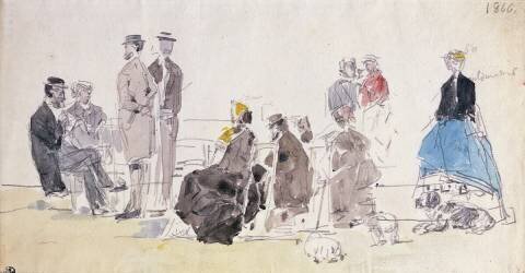 On the Beach (Eugène Boudin) - Muzeo.com