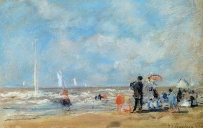 On the Beach (Eugène Boudin) - Muzeo.com