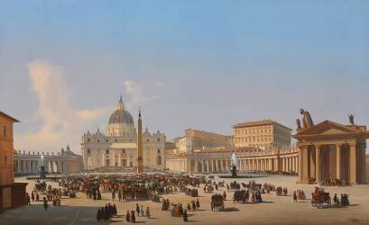 Piazza San Pietro (Ippolito Caffi) - Muzeo.com