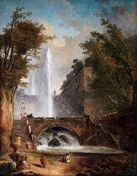 Stair and Fountain in the Park of a Roman Villa (Hubert Robert) - Muzeo.com