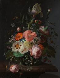 Still Life with Flowers on a Marble Tabletop (Rachel Ruysch) - Muzeo.com