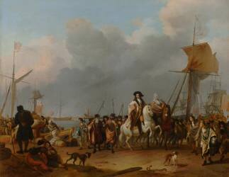 The Arrival of Stadholder-King Willem III in the Oranjepolder on 31 January 1691 (Ludolf Backhuysen) - Muzeo.com