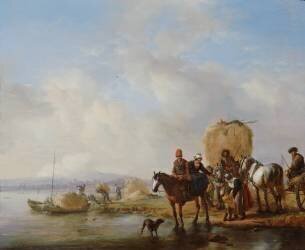 The Hay Wagon (Philips Wouwerman) - Muzeo.com
