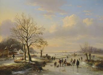 The Ice Skaters (Louis Verboeckhoven) - Muzeo.com