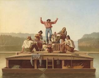The Jolly Flatboatmen (George Caleb Bingham) - Muzeo.com