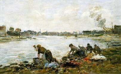The Laundresses (Eugène Boudin) - Muzeo.com