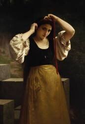 The Red Ribbon (William Bouguereau) - Muzeo.com