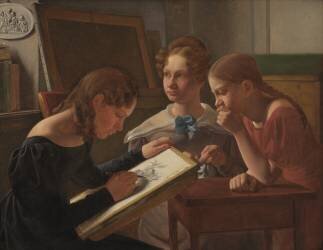 Three Young Girls (Constantin Hansen) - Muzeo.com