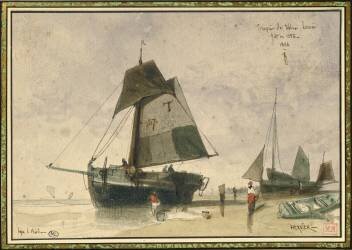 Two Fishing Boats (Louis Adolphe Hervier) - Muzeo.com
