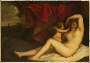 Vénus et l'Amour (Alessandro Varotari) - Muzeo.com