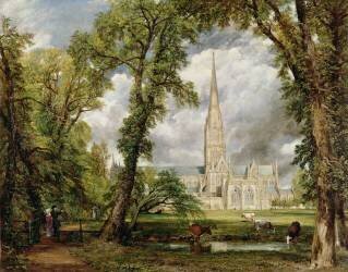 View of Salisbury Cathedral from the Bishop's Grounds (John Constable) - Muzeo.com
