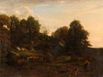 Vue de la Gorge-aux-Loups, forêt de Fontainebleau (Louis Cabat) - Muzeo.com