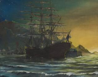 Clipper ship in port 1860's (Vincent Alexander Booth) - Muzeo.com