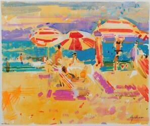 Red Parasols (Peter Graham) - Muzeo.com