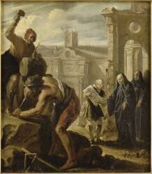 Abbé Suger fait rebâtir l'abbaye de Saint-Denis (Justus van Egmont) - Muzeo.com