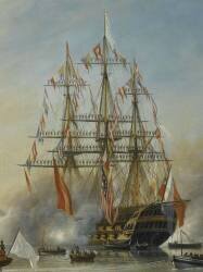 Débarquement en canot en rade de Marseille du duc d'Orléans et de sa famille, le 6 août 1814 (François Geoffroi Roux) - Muzeo.com