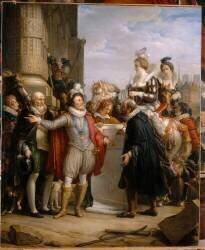 Henri IV se faisant présenter les plans de la construction des galeries du Louvre (Etienne-Barthélémy Garnier) - Muzeo.com