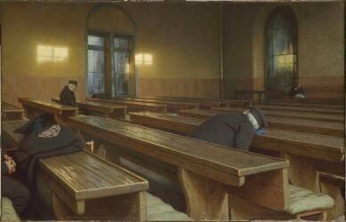 Jour de fête à l'Hospice Trivulzio à Milan (Angelo Morbelli) - Muzeo.com