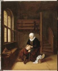 La Chercheuse de poux (Abraham de Pape) - Muzeo.com