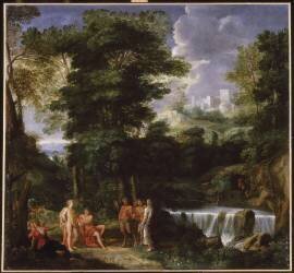 Marsyas jouant de la flûte devant Apollon et Mydas (Noël-Nicolas Coypel) - Muzeo.com