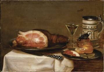 Nature morte au jambon (Jacob van Es) - Muzeo.com