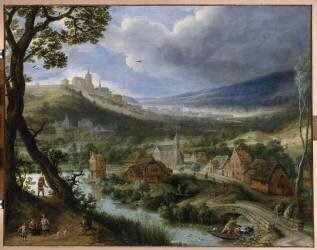 Vue des environs de Bruxelles (Adriaen van Stalbemt) - Muzeo.com