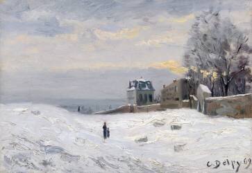Neige à Montmartre (Hippolyte Camille Delpy) - Muzeo.com