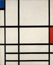 Composition en rouge, bleu et blanc II (Piet Mondrian) - Muzeo.com