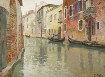 A Venetian Backwater (Frits Thaulow) - Muzeo.com