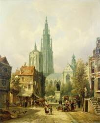 A View of Antwerp (Pieter Cornelis Dommersen) - Muzeo.com