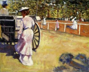 An Elegant Lady Entering a Coach (Marguerite Rousseau) - Muzeo.com