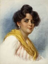 An Italian Beauty (Eugene Von Blaas) - Muzeo.com