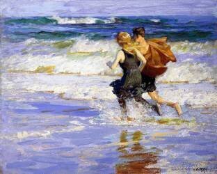 At the Beach (Edward Henry Potthast) - Muzeo.com