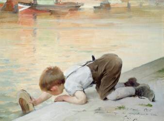 At the Quayside (Henri Jules Jean Geoffroy) - Muzeo.com