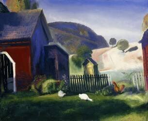Barnyard and Chickens (George Wesley Bellows) - Muzeo.com