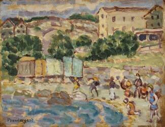 Beach and Village (Maurice Brazil Prendergast) - Muzeo.com