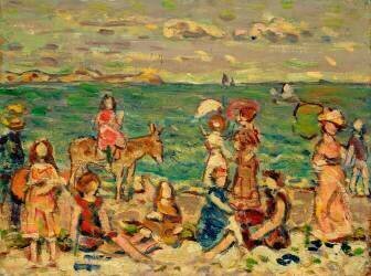 Beach Scene (Maurice Brazil Prendergast) - Muzeo.com