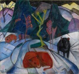 Bison in winter (Franz Marc) - Muzeo.com
