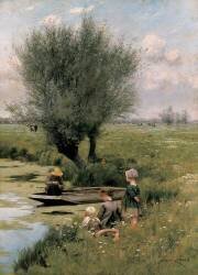 By the Riverside (Emile Claus) - Muzeo.com