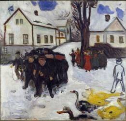 Children and Geese Painting by Edvard Munch (Edvard Munch) - Muzeo.com