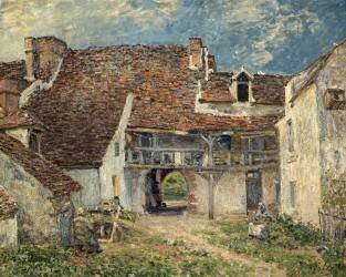 Cour de ferme à Saint Mammès (Seine et Marne) (Alfred Sisley) - Muzeo.com